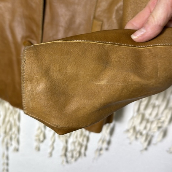 Mossimo Vintage Tan Leather Blazer Jacket Size M - Picture 9 of 13